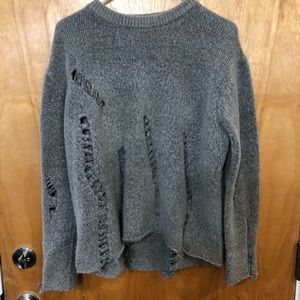 Distressed grey sweater
